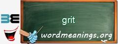 WordMeaning blackboard for grit